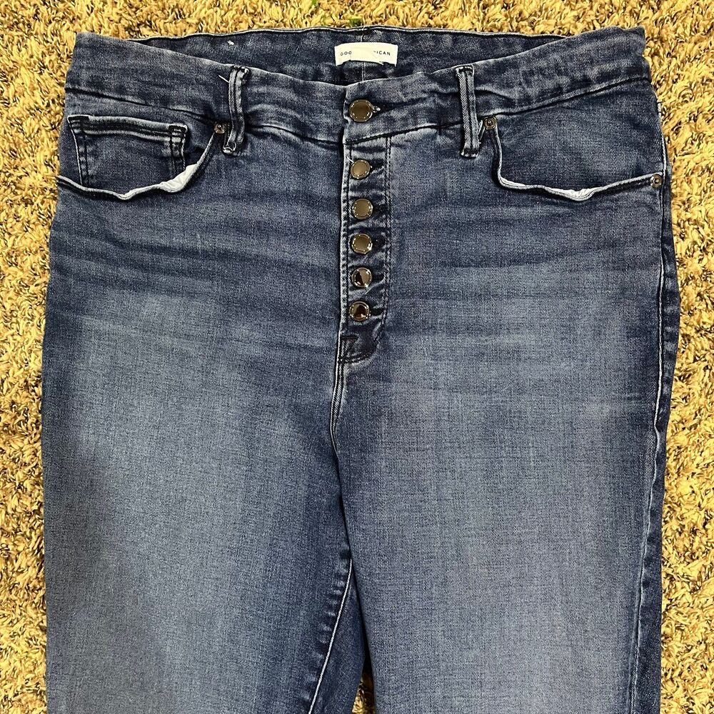 Good American Good Legs Button Fly Jeans size 16 - Picture 3 of 6
